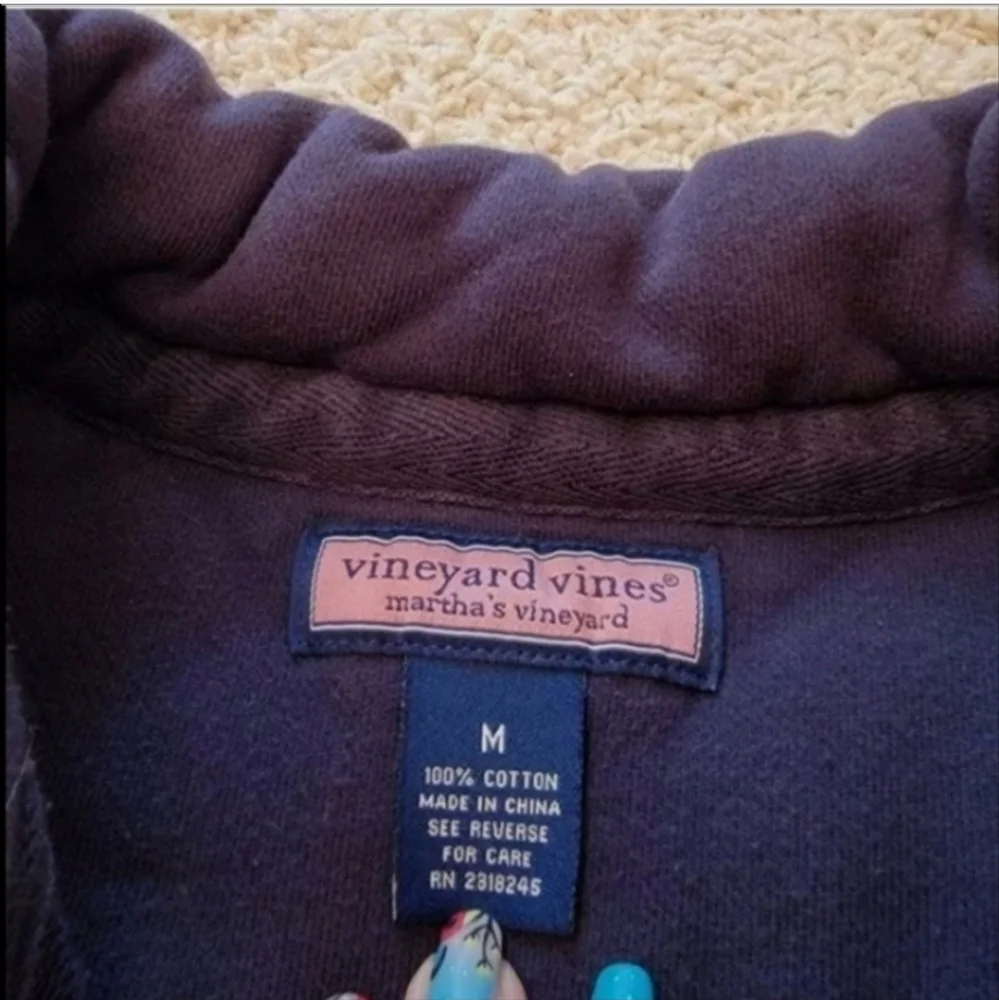 Vineyard Vines Custom 1/4 Zip Shep Shirt Pullover Men's Navy Blue Size Medium